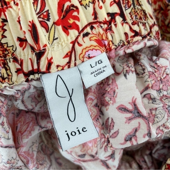 JOIE Floral Scroll Print Wide Leg Pants - Picture 2 of 7